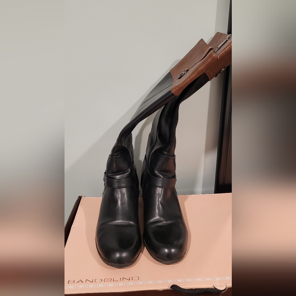 Bandolino knee-high boots, black and brown, size 10
